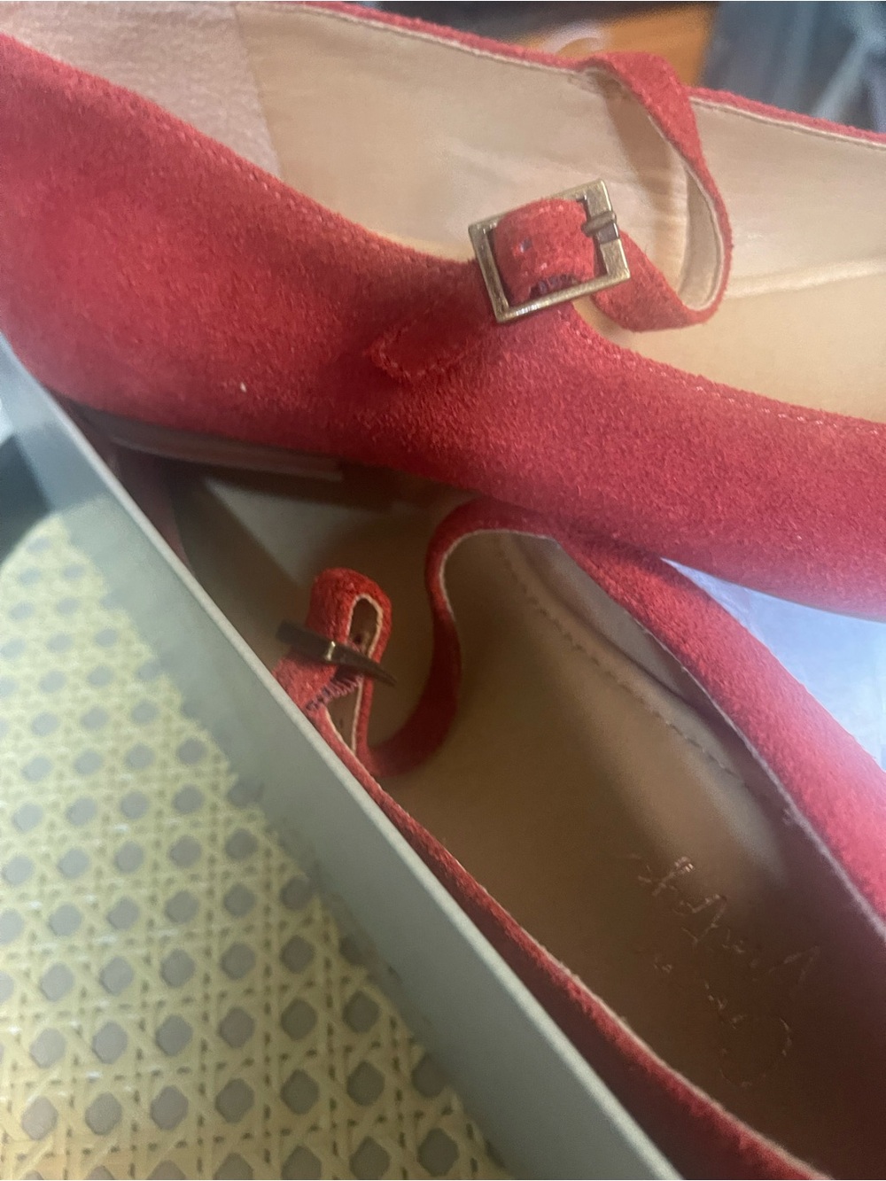Crown Vintage Red Suede Mary Jane Flats - Picture 3 of 7